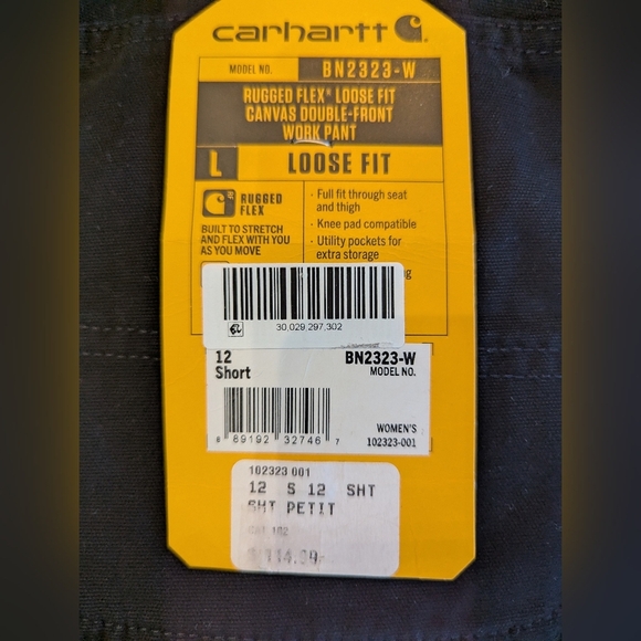 Carhartt Women's Rugged Flex Canvas Double Front Work Pants Size 12 or 14 Short - Picture 9 of 17